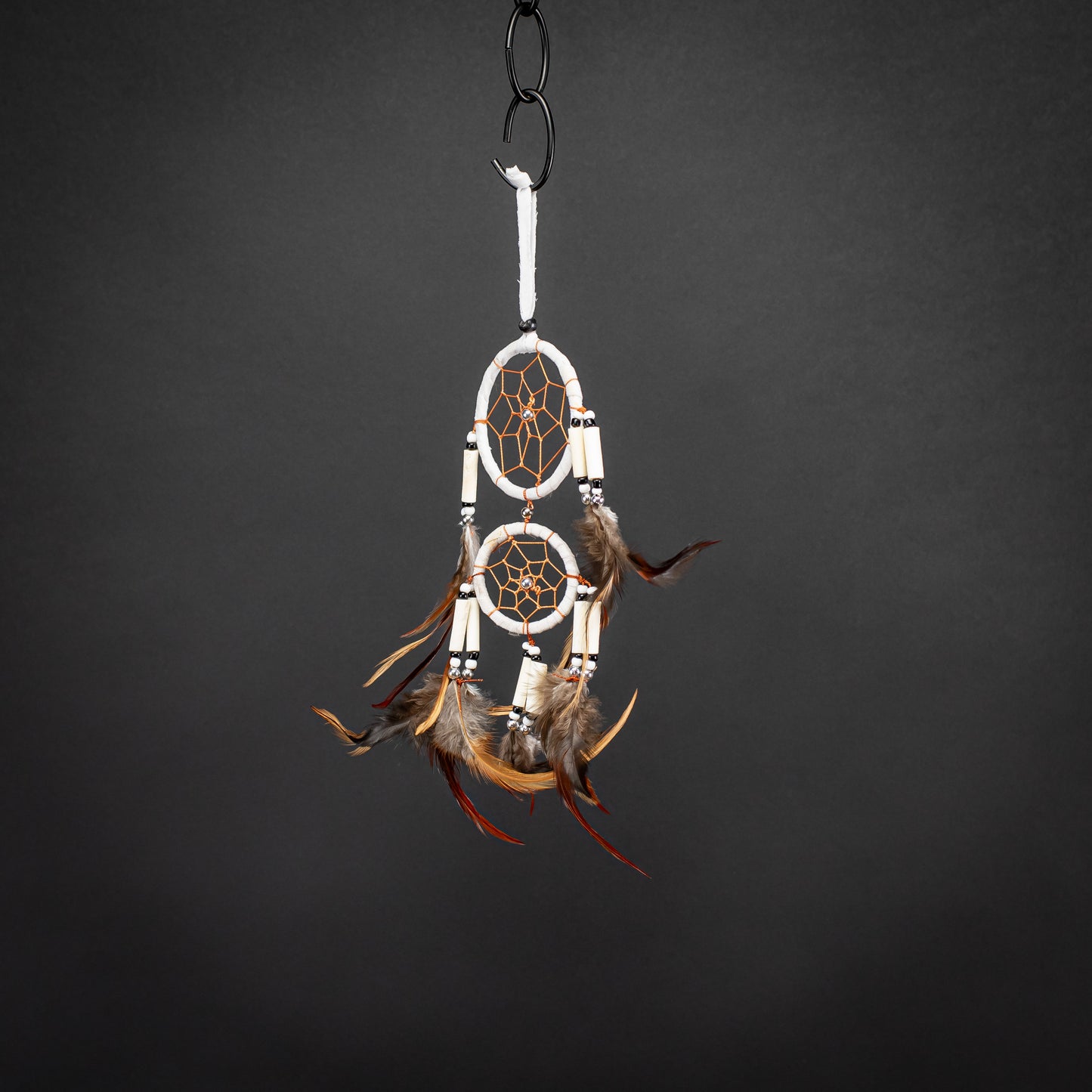 Boho Dreamcatcher With Double Ring & Handmade Feather