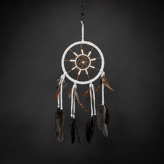 Boho Dreamcatcher With Sun Style & Handmade Feather