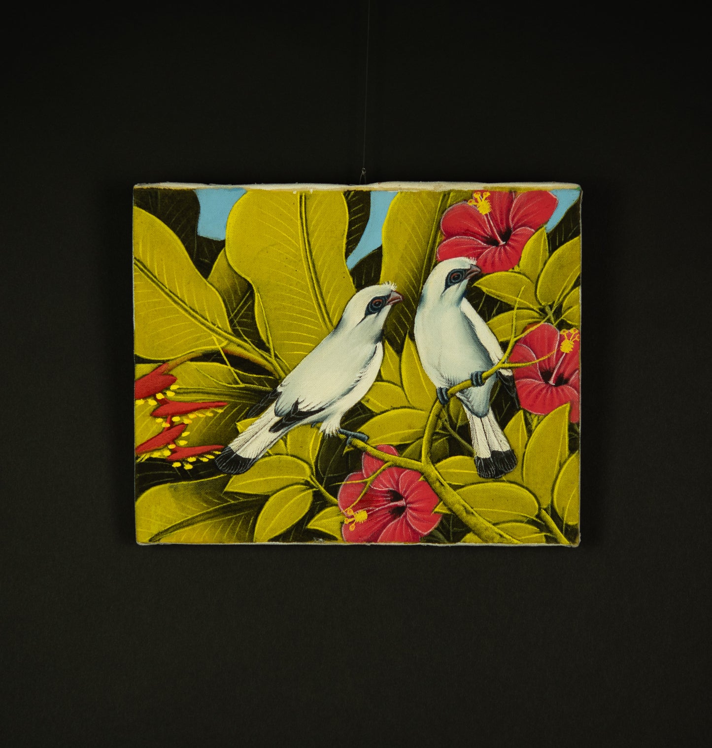 Hand-Painted Traditional Balinese Bird, Oil on Canvas, 25cm x 20cm