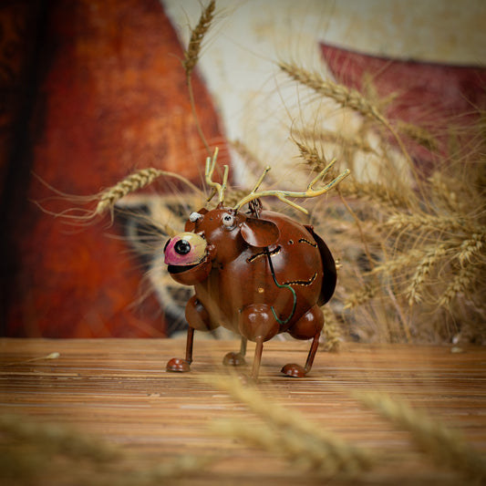 Lanterne suspendue en métal en forme d'élan