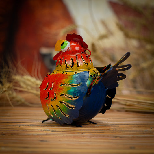 Lanterne suspendue en métal en forme de poule