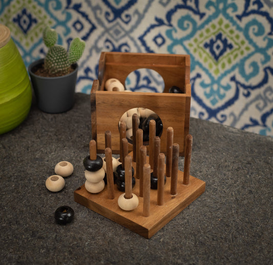 Wooden Connect Four Game 3D