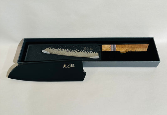 Hand Made 67-Layer Damascus Steel Knife with Spalted Maple Handle