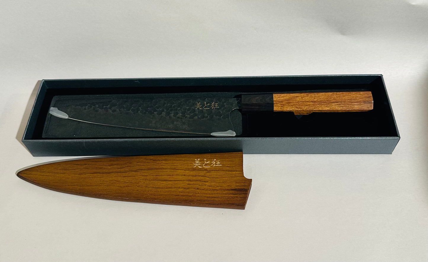 Hand Made High carbon steel Knife with a Mahogany & Ebony Handle
