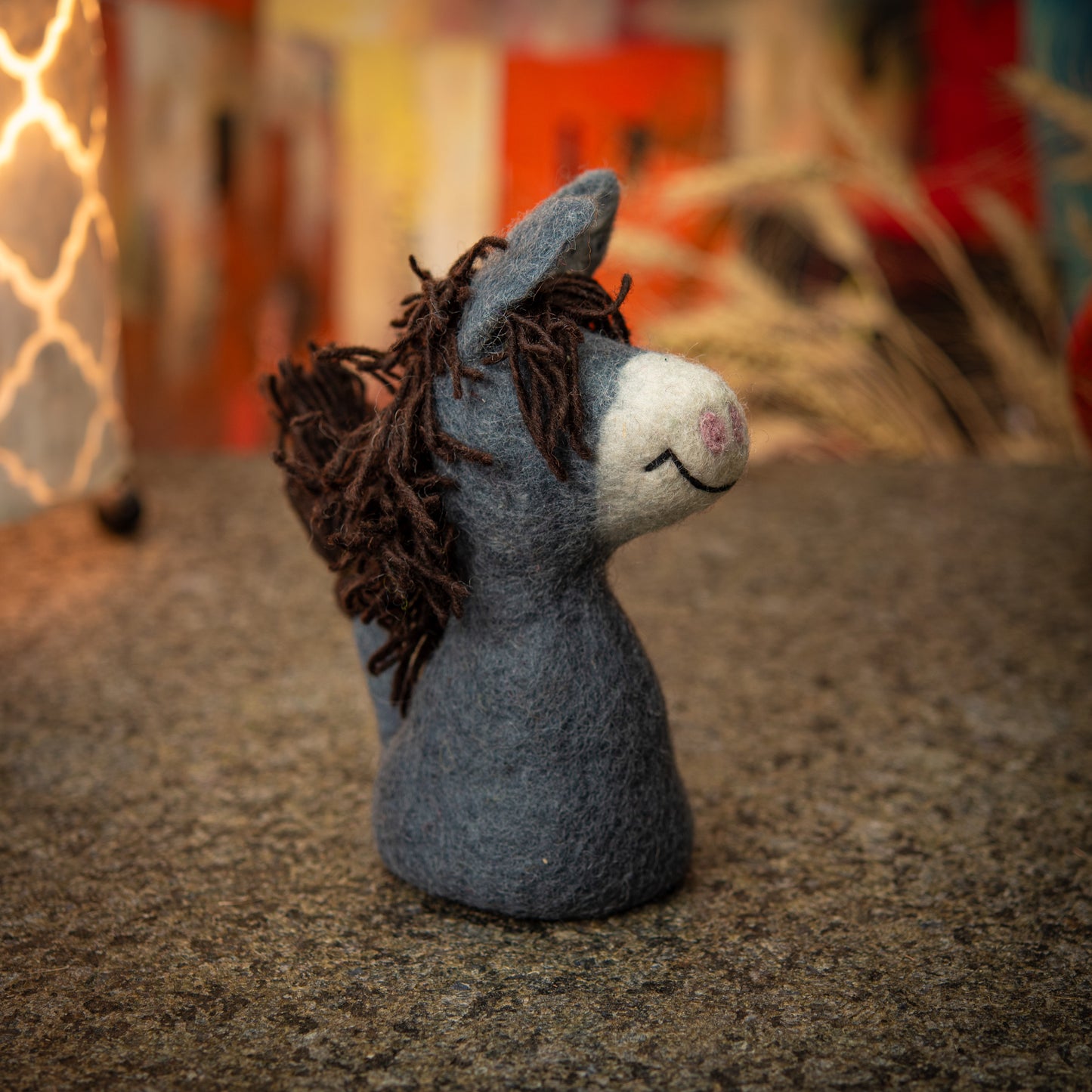 Puppet/ Egg Warmer Grey Donkey Handmade Felt