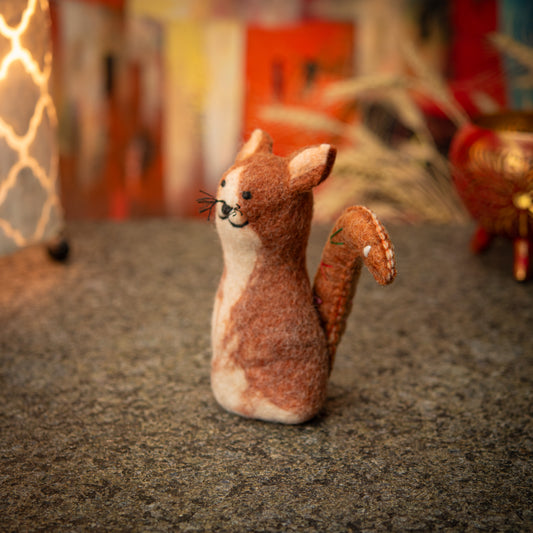 Marionnette/Chauffe-oeuf Chat en feutre fait main