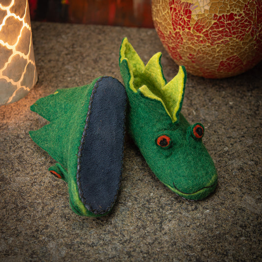 Frog Wool Sheepskin Slippers for Baby & Toddler