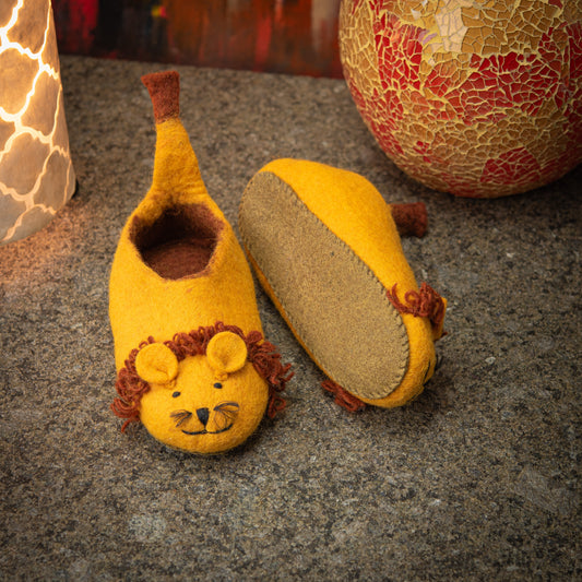 Lion Wool Sheepskin Slippers for Baby & Toddler