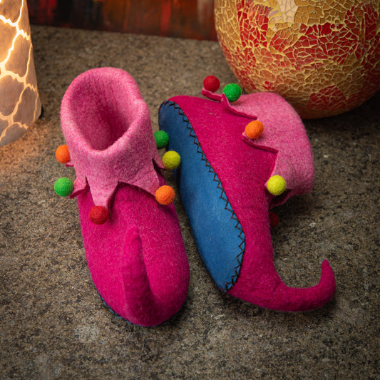 Pink Lutin Wool Sheepskin Slippers