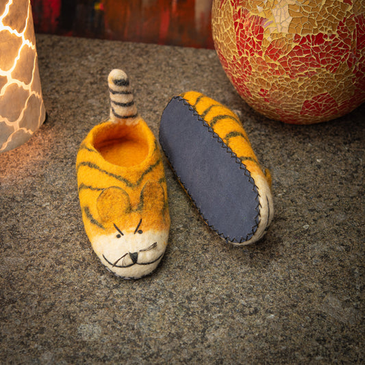 Tiger Wool Sheepskin Slippers for Baby & Toddler