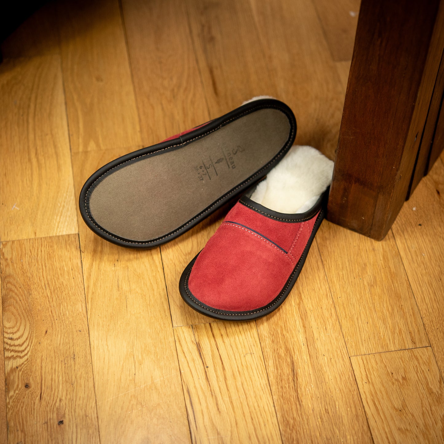 Two-Tone All Purpose Sheepskin Mule Slippers for Women