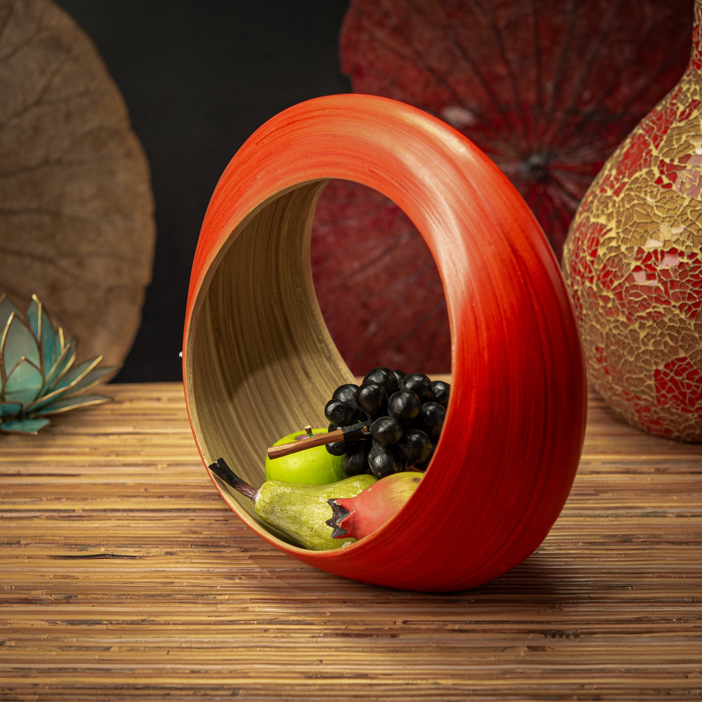 Bamboo Handle Fruit Bowl