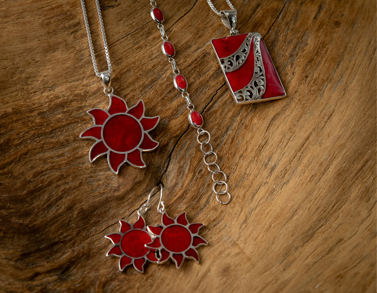 Sterling Silver Collection with Red Coral
