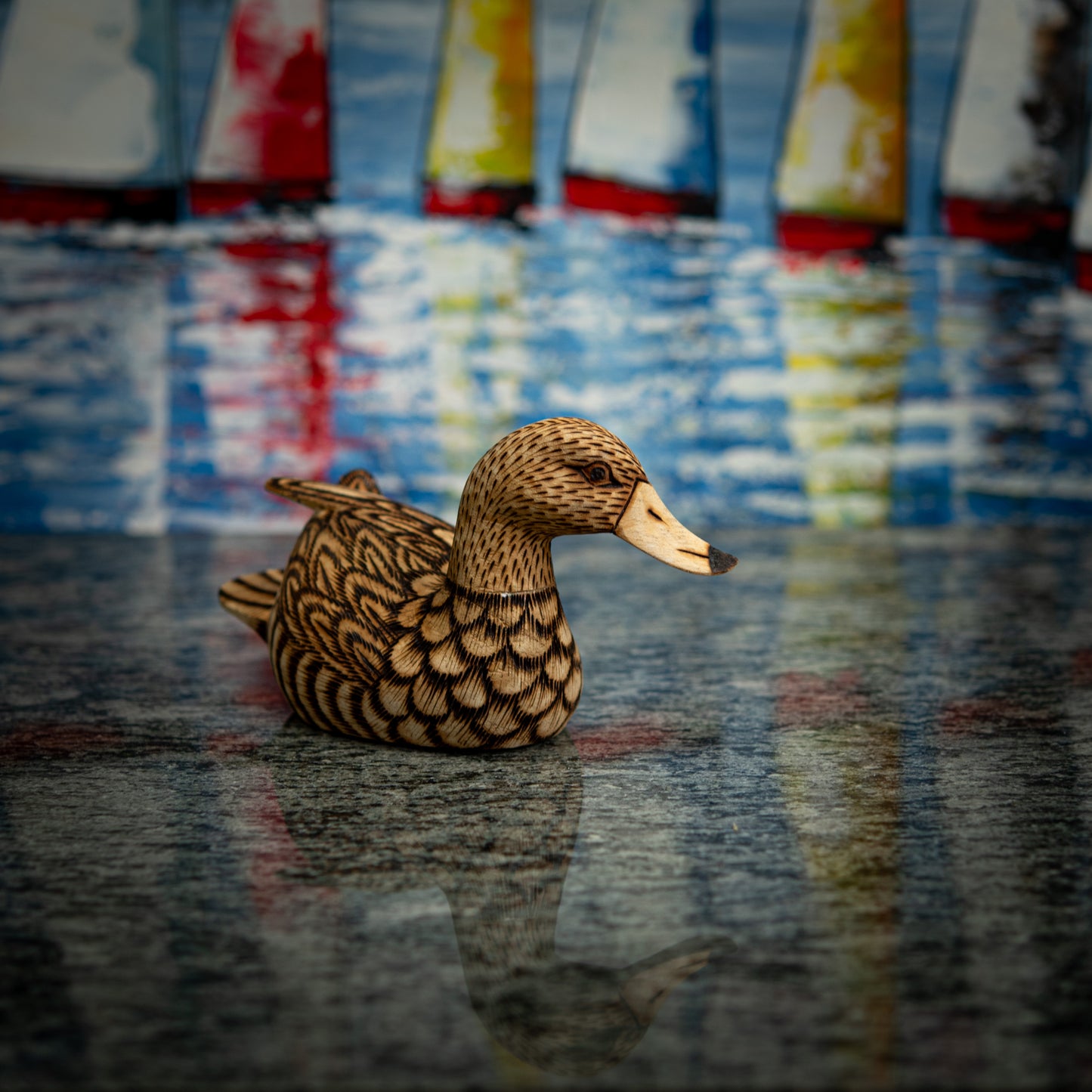 Hand Carved Wooden Duck