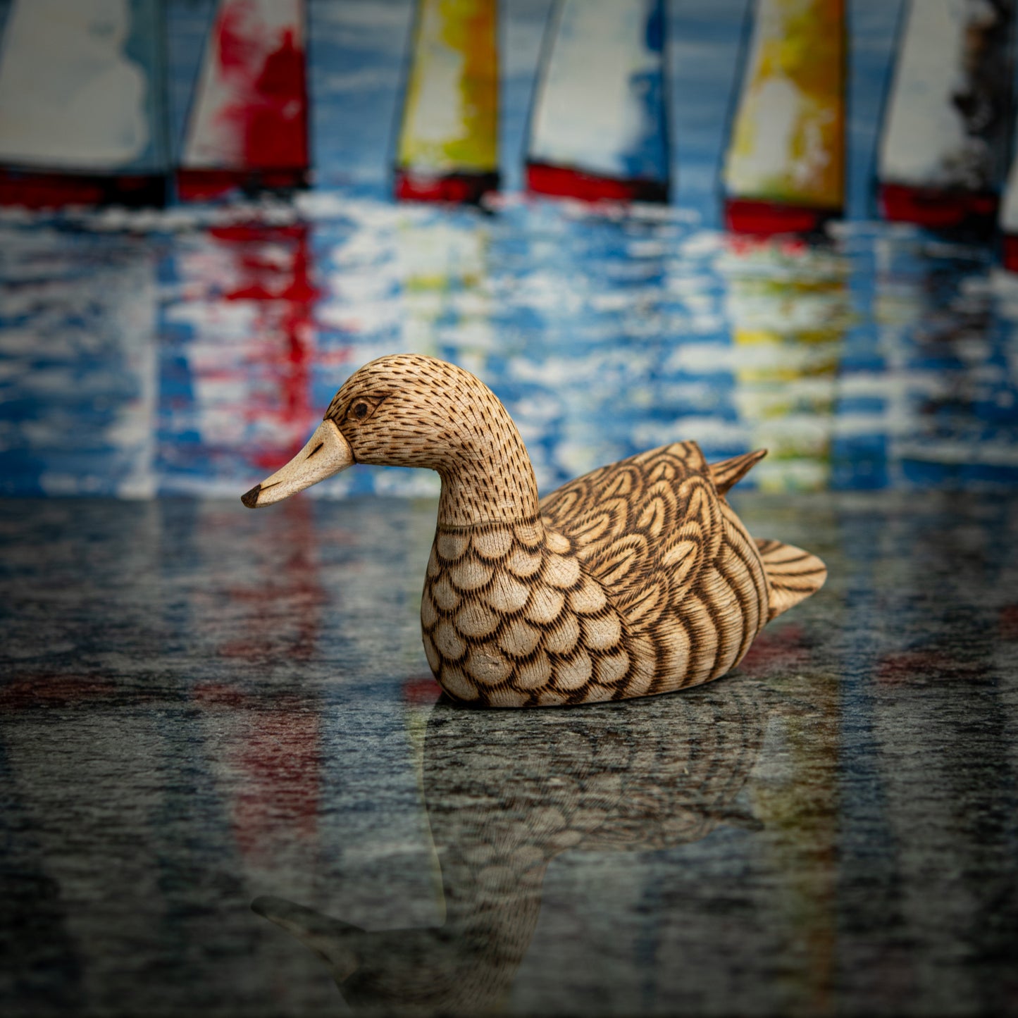 Hand Carved Wooden Duck
