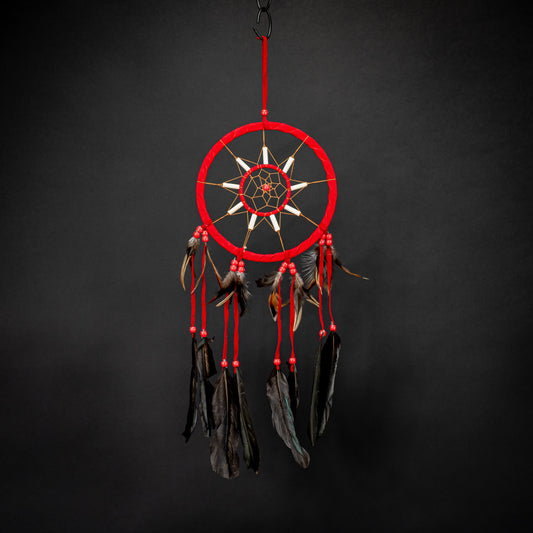Boho Dreamcatcher With Sun Style & Handmade Feather