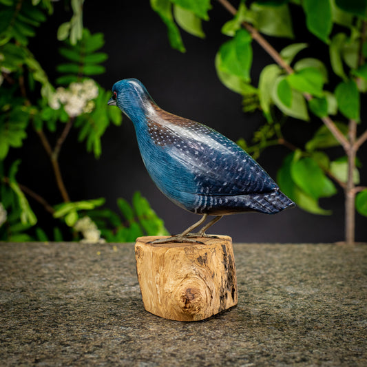 Hand Made Hand Painted Wooden Sculpture of a Black Rail