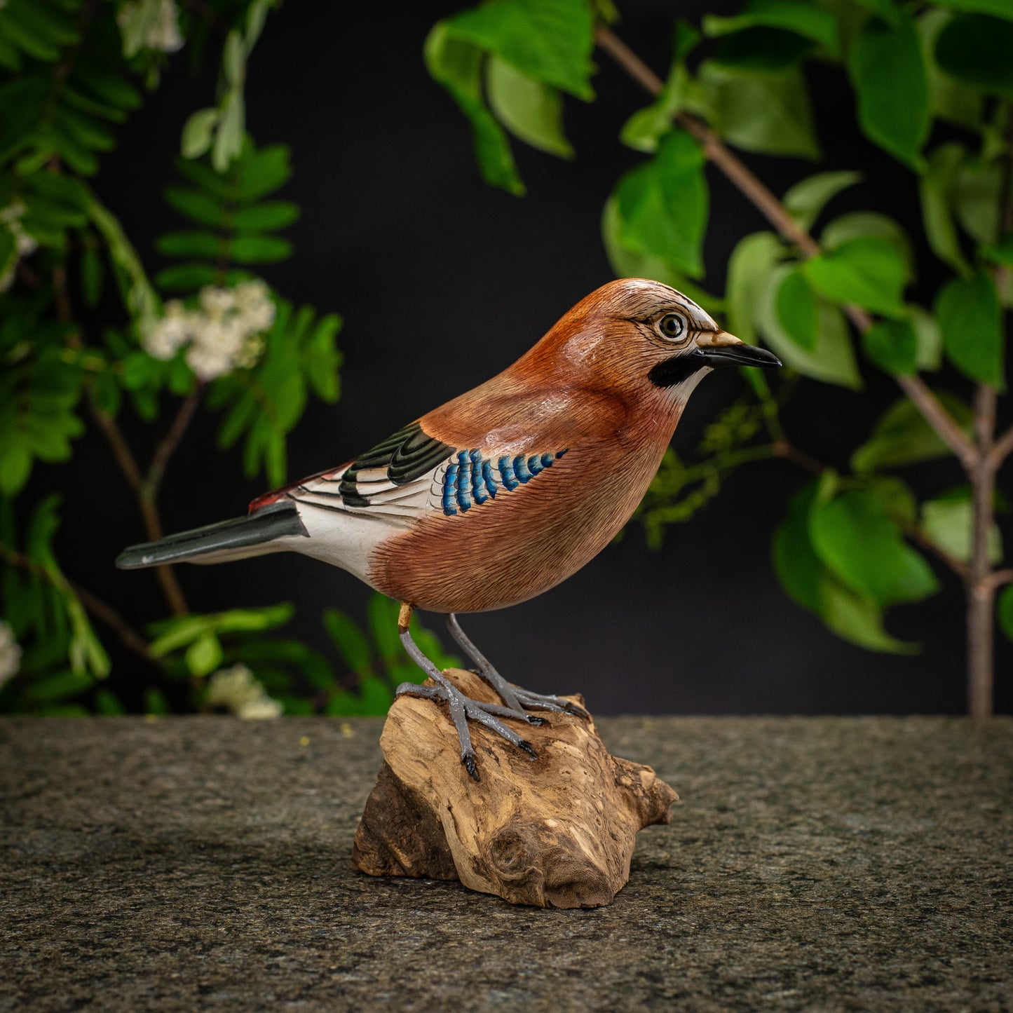 Hand Made Hand Painted Wooden Sculpture of a Jay Eurasain