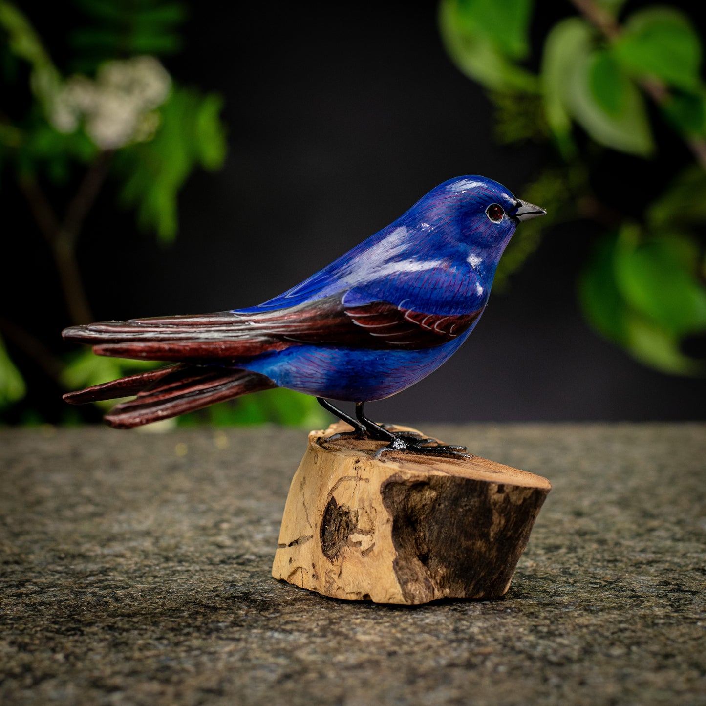 Hand Made Hand Painted Wooden Sculpture of a Purple Martin
