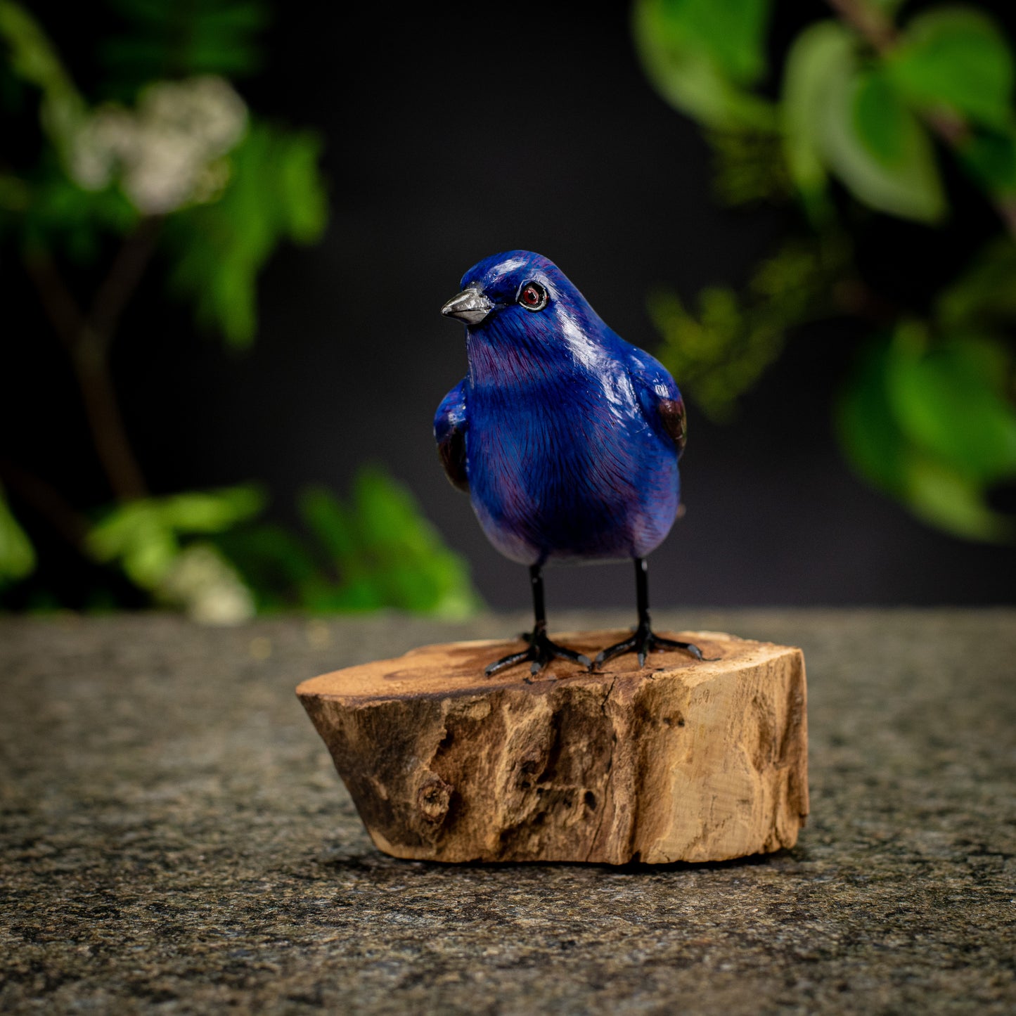 Hand Made Hand Painted Wooden Sculpture of a Purple Martin