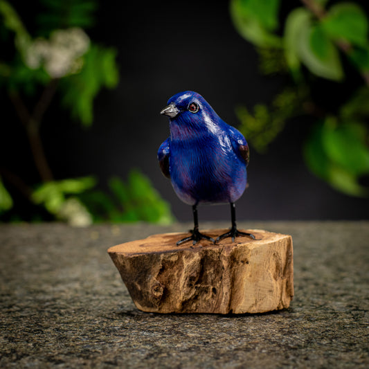 Hand Made Hand Painted Wooden Sculpture of a Purple Martin