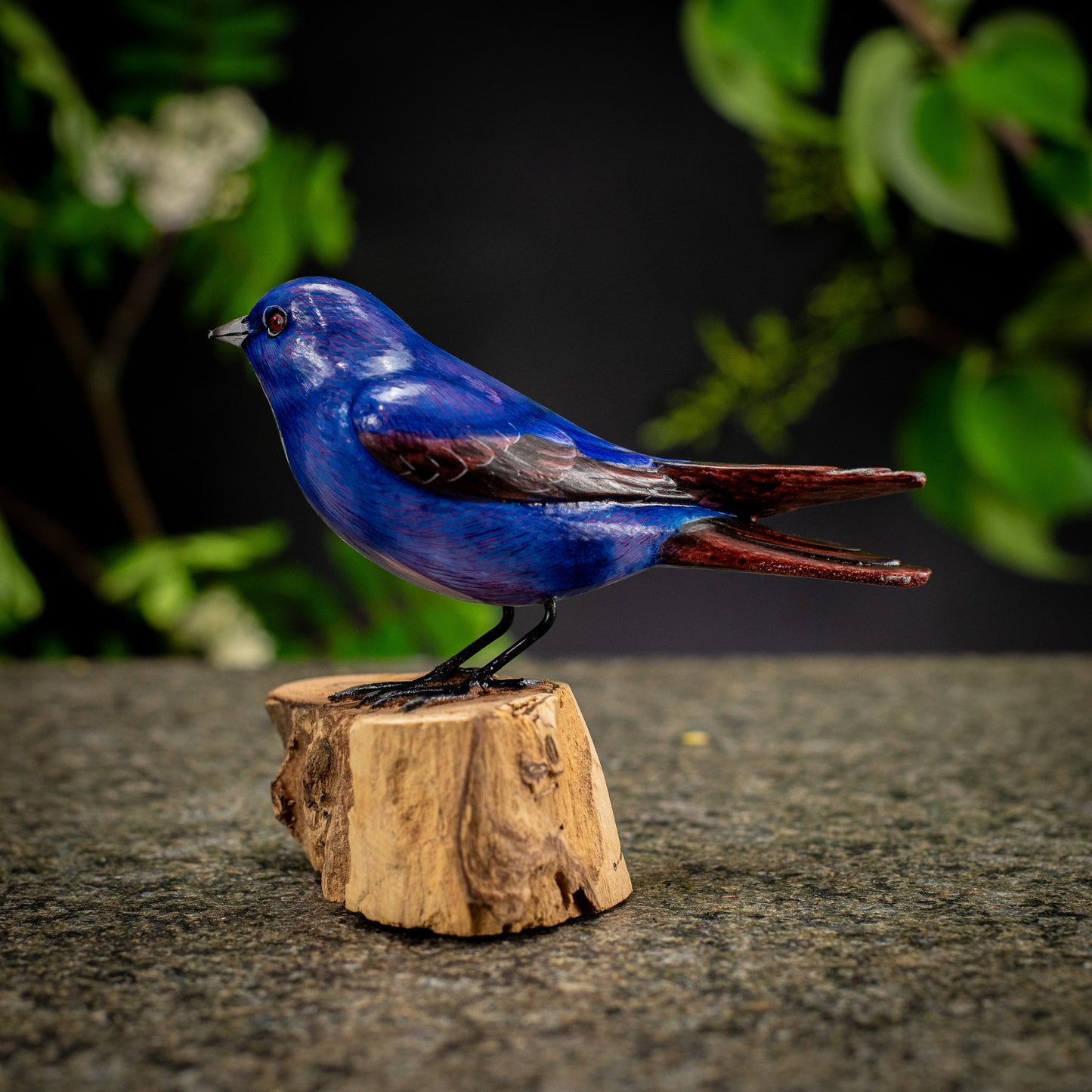 Hand Made Hand Painted Wooden Sculpture of a Purple Martin