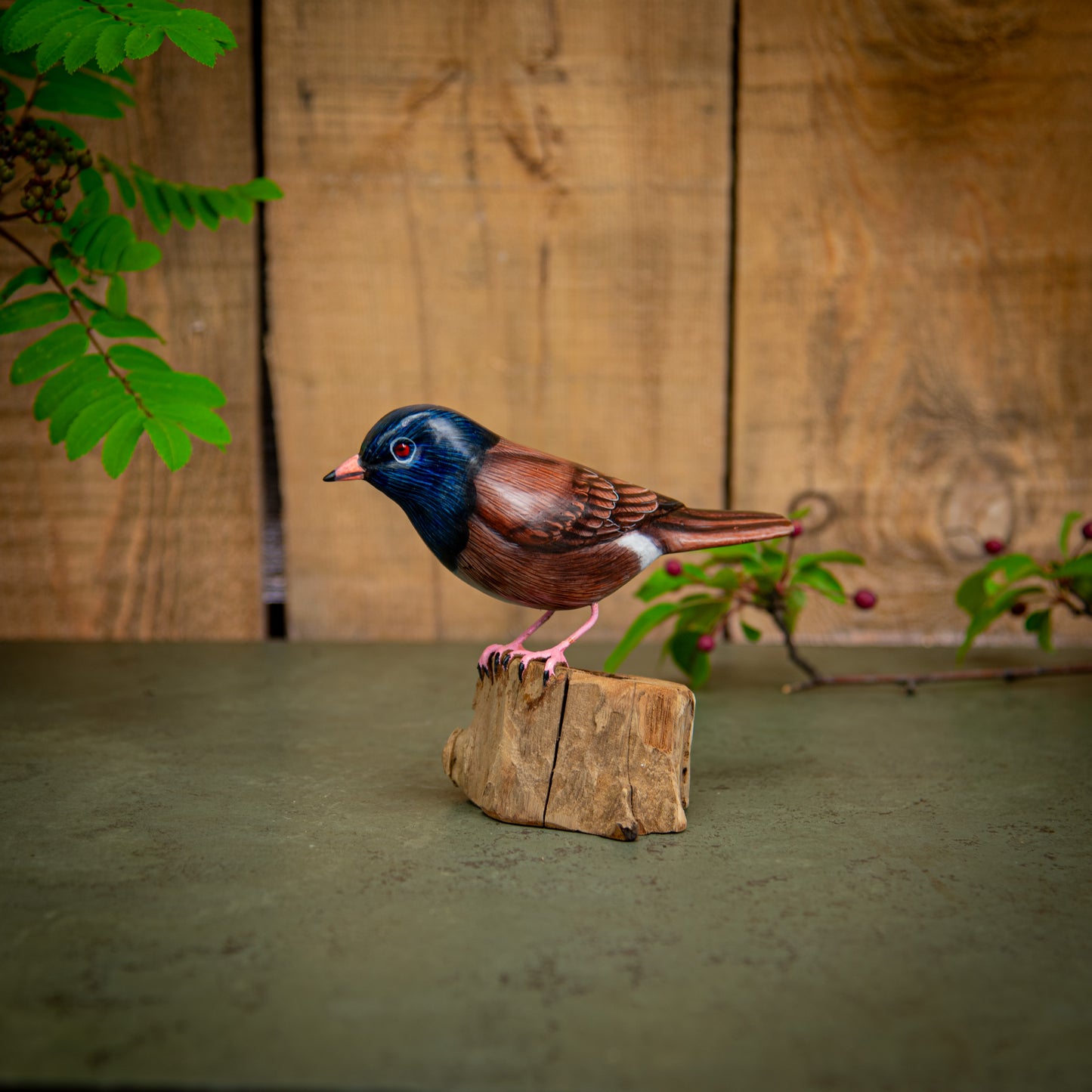 Hand Made Hand Painted Wooden Sculpture of an Oregon Junko