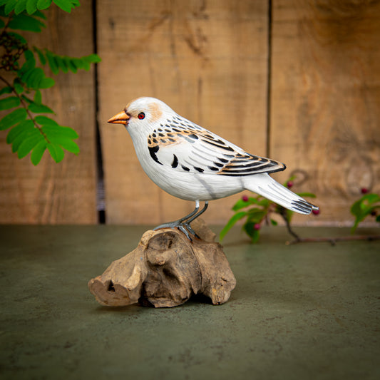 Hand Made Hand Painted Wooden Sculpture of a McKay's Bunting