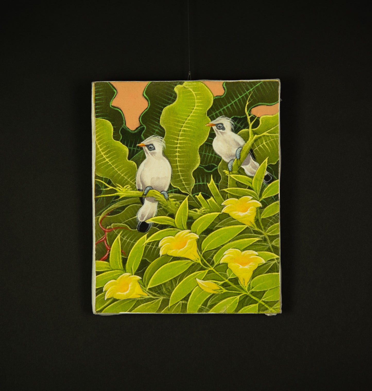 Hand-Painted Traditional Balinese Bird, Oil on Canvas, 20cm x 25cm
