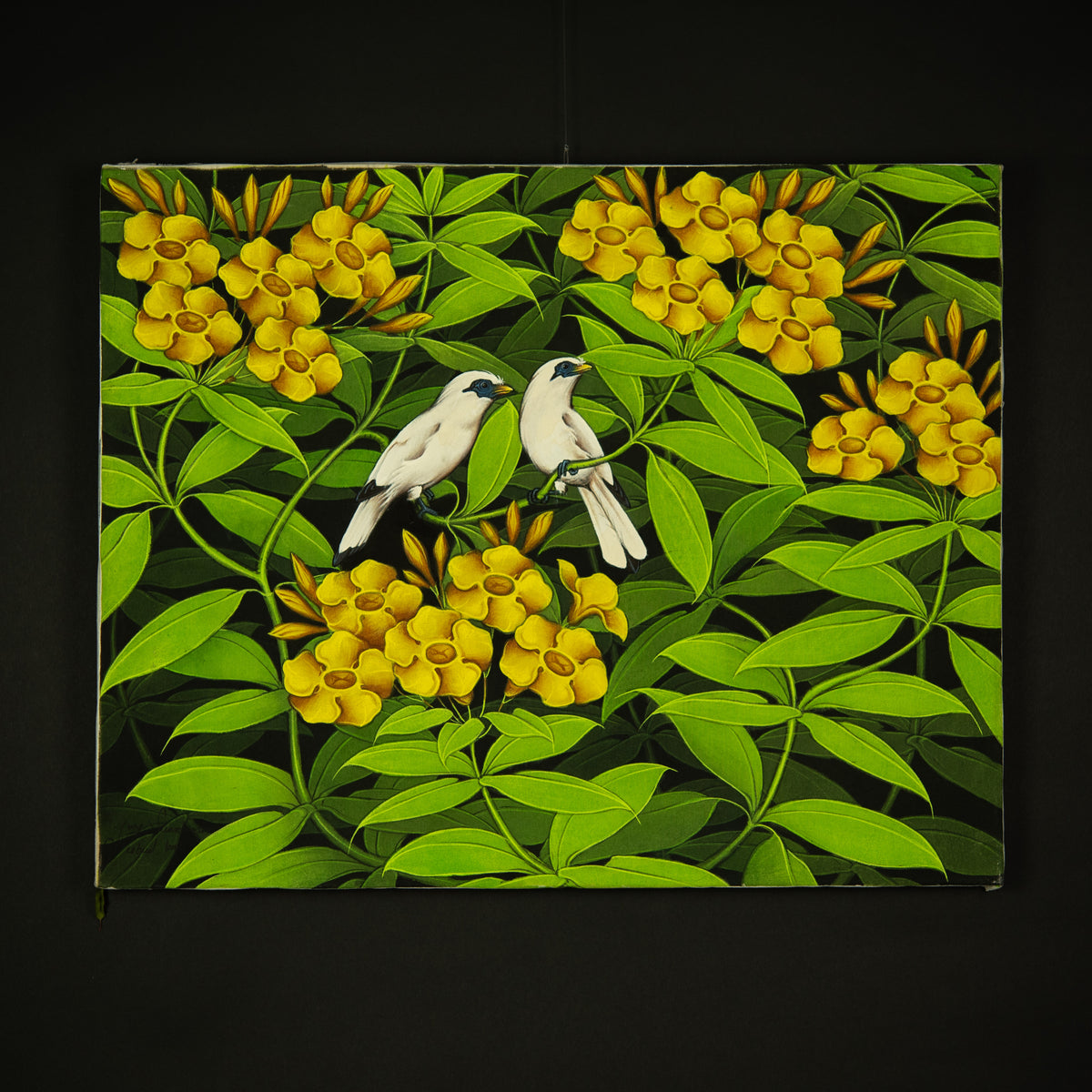 Hand-Painted Traditional Balinese Bird, Oil on Canvas, 40cm x 50cm
