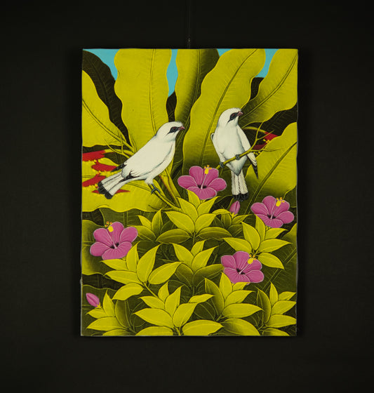 Hand-Painted Traditional Balinese Bird, Oil on Canvas, 30cm x 40cm