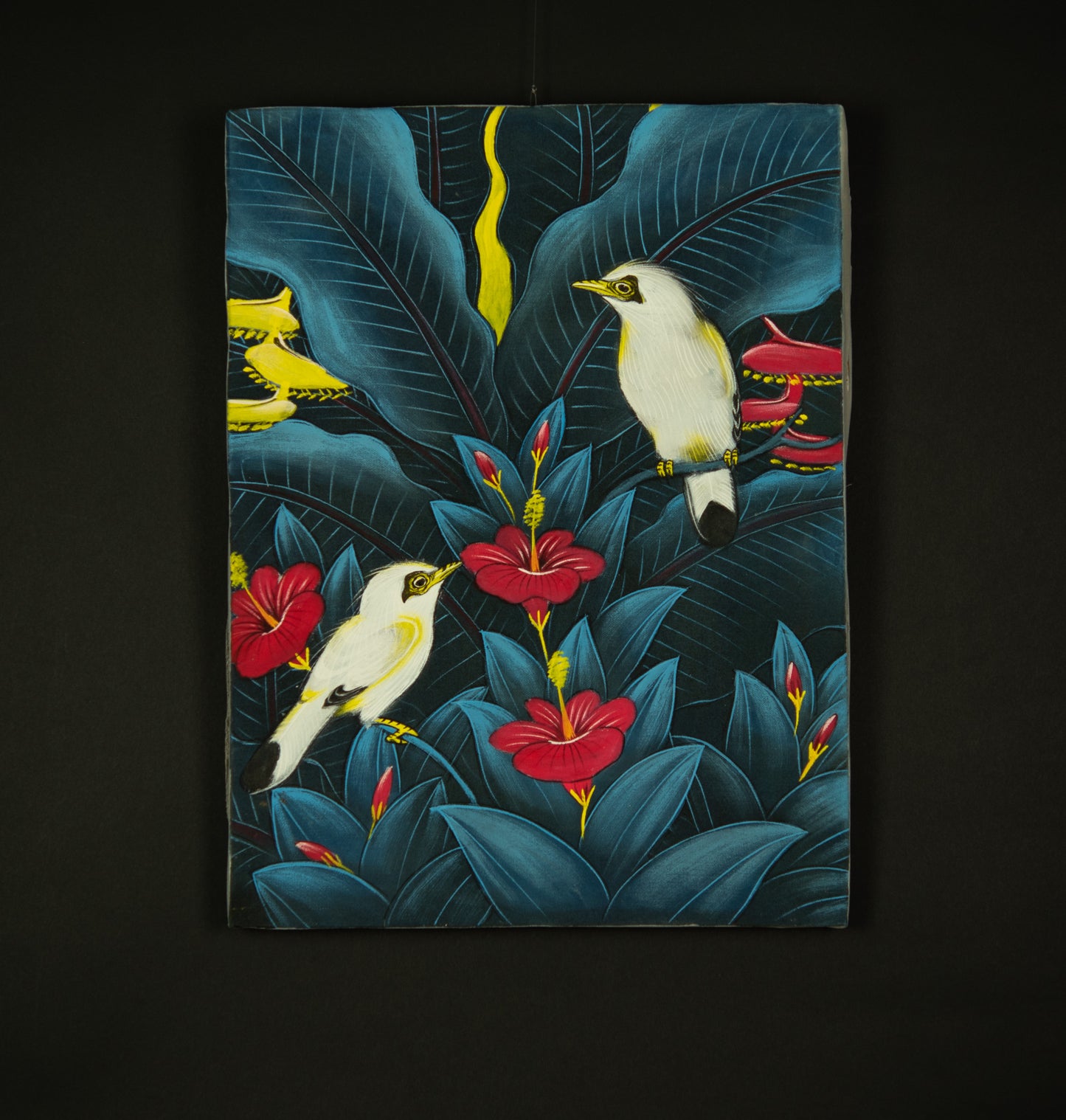 Hand-Painted Traditional Balinese Bird, Oil on Canvas, 30cm x 40cm
