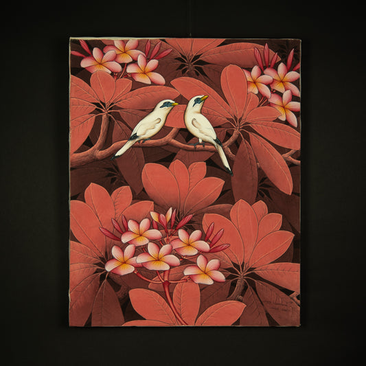 Hand-Painted Traditional Balinese Bird, Oil on Canvas, 50cm x 40cm
