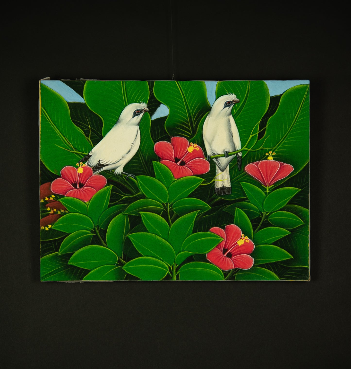 Hand-Painted Traditional Balinese Bird, Oil on Canvas, 40cm x 30cm