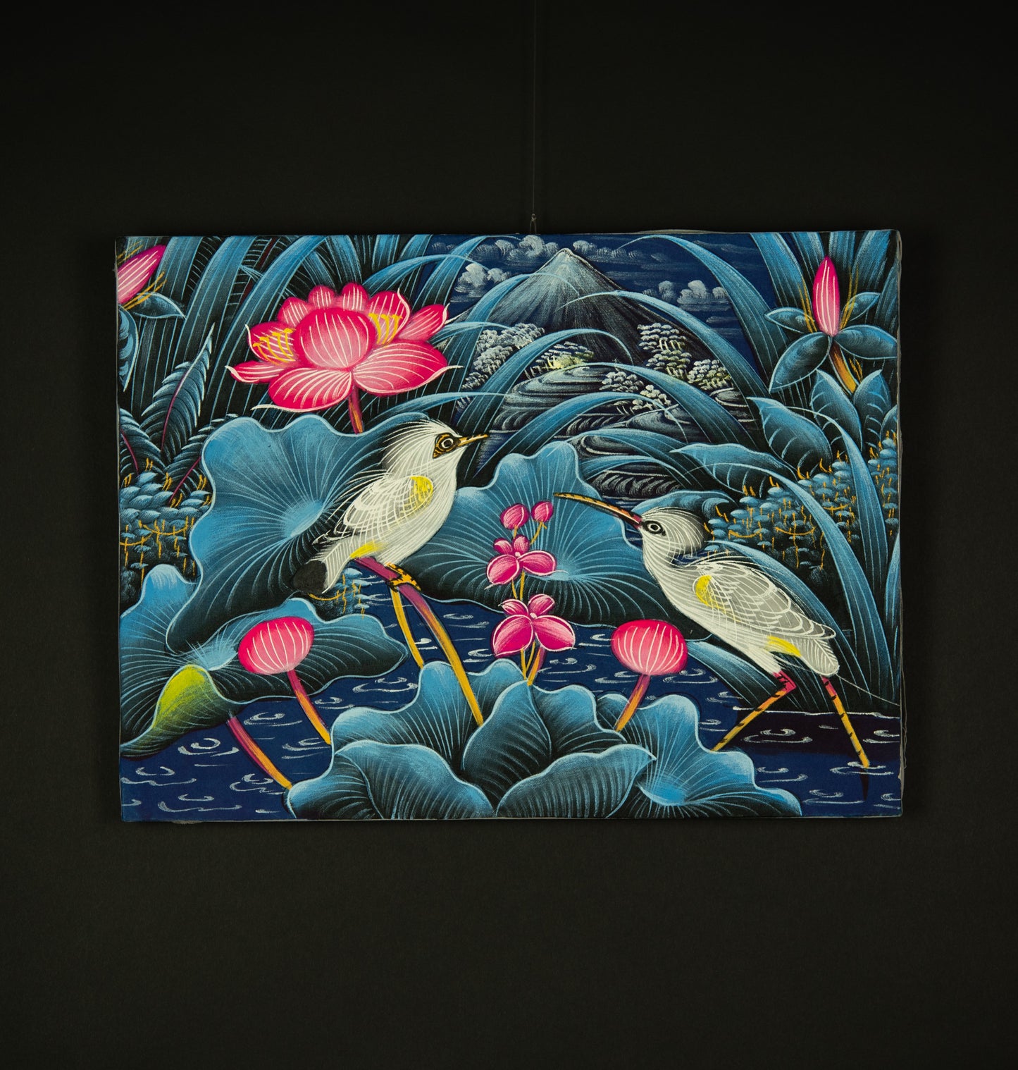 Hand-Painted Traditional Balinese Bird, Oil on Canvas, 40cm x 30cm