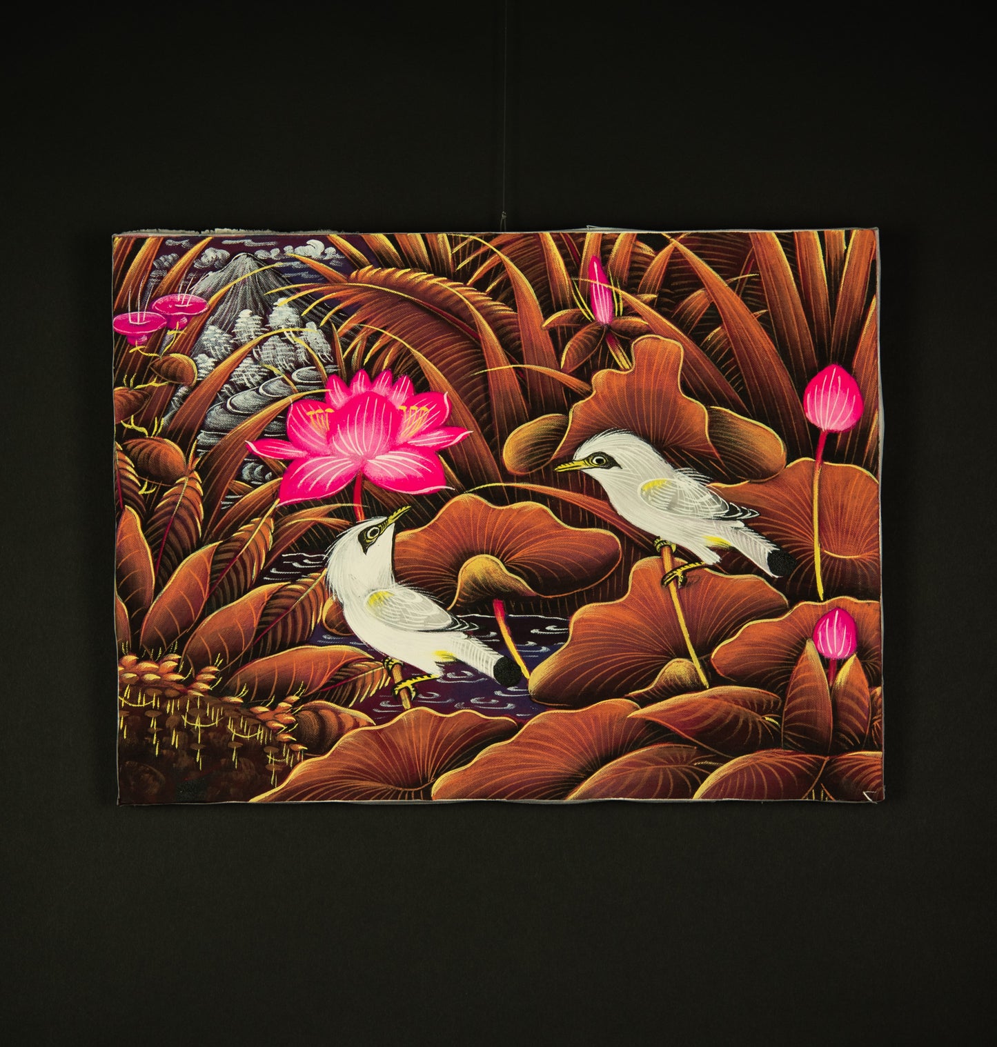 Hand-Painted Traditional Balinese Bird, Oil on Canvas, 40cm x 30cm