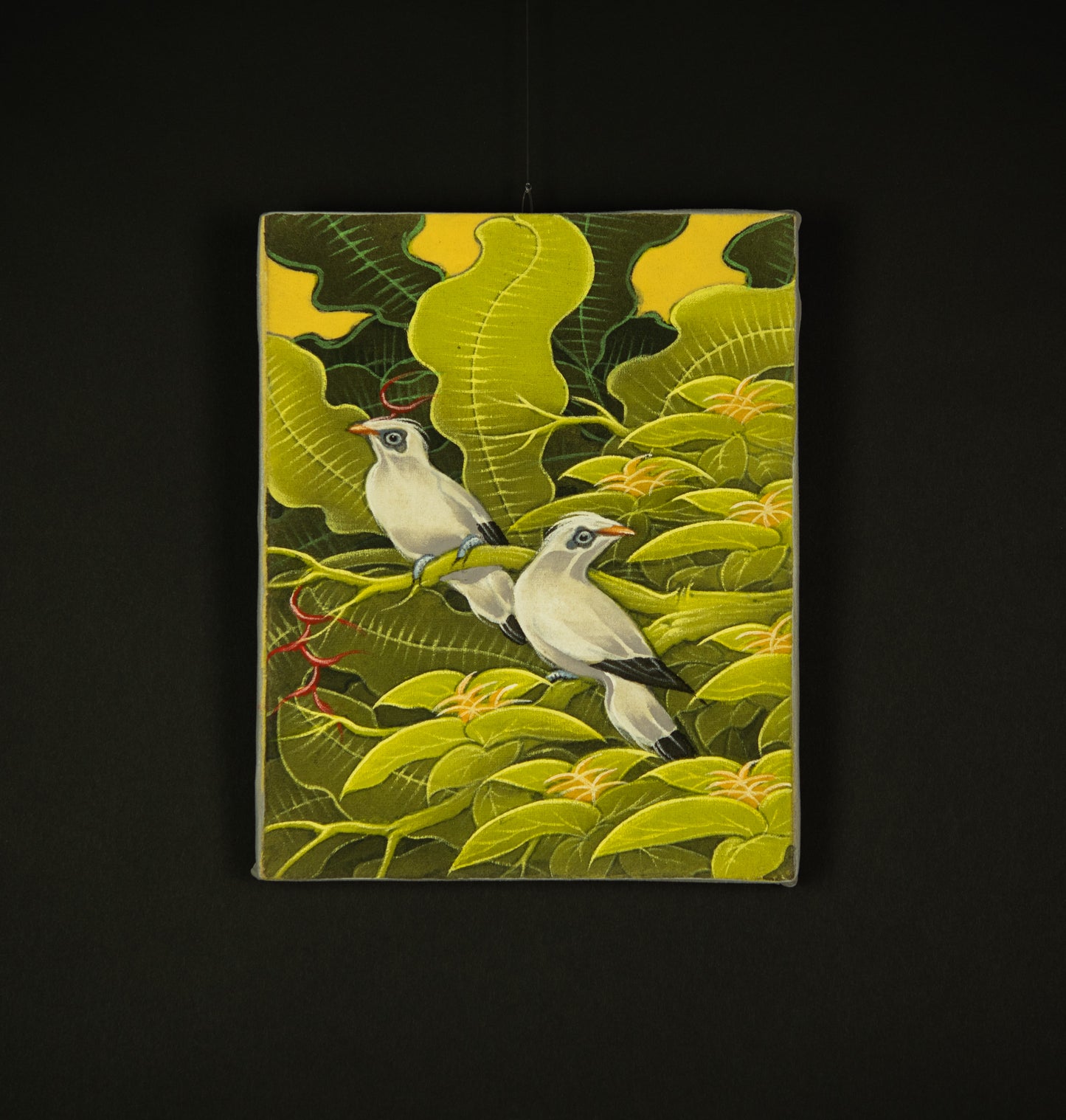 Hand-Painted Traditional Balinese Bird, Oil on Canvas, 20cm x 25cm