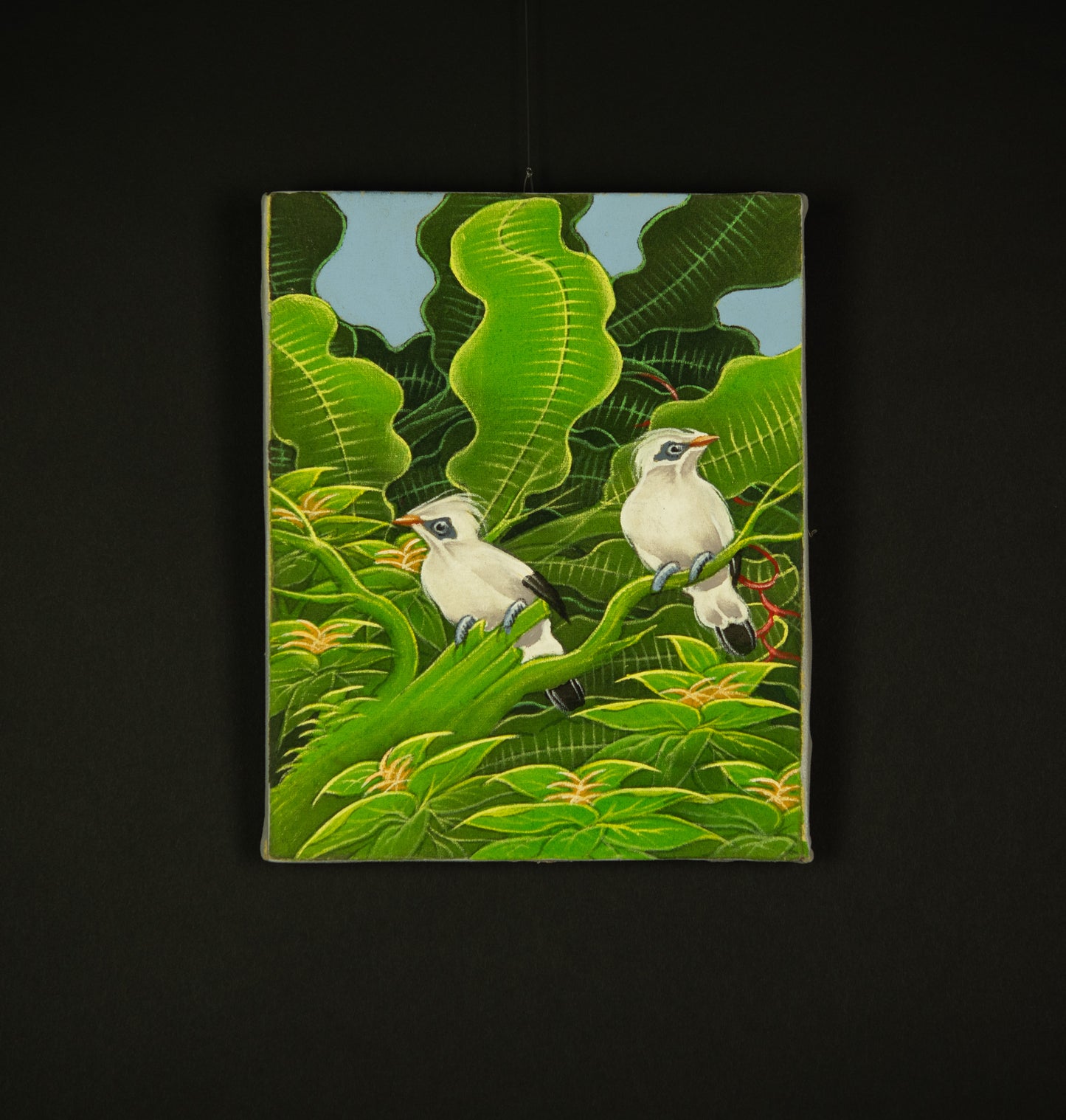 Hand-Painted Traditional Balinese Bird, Oil on Canvas, 20cm x 25cm