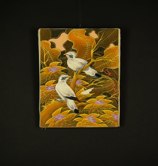 Hand-Painted Traditional Balinese Bird, Oil on Canvas, 20cm x 25cm