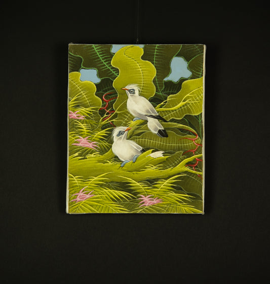Hand-Painted Traditional Balinese Bird, Oil on Canvas, 20cm x 25cm
