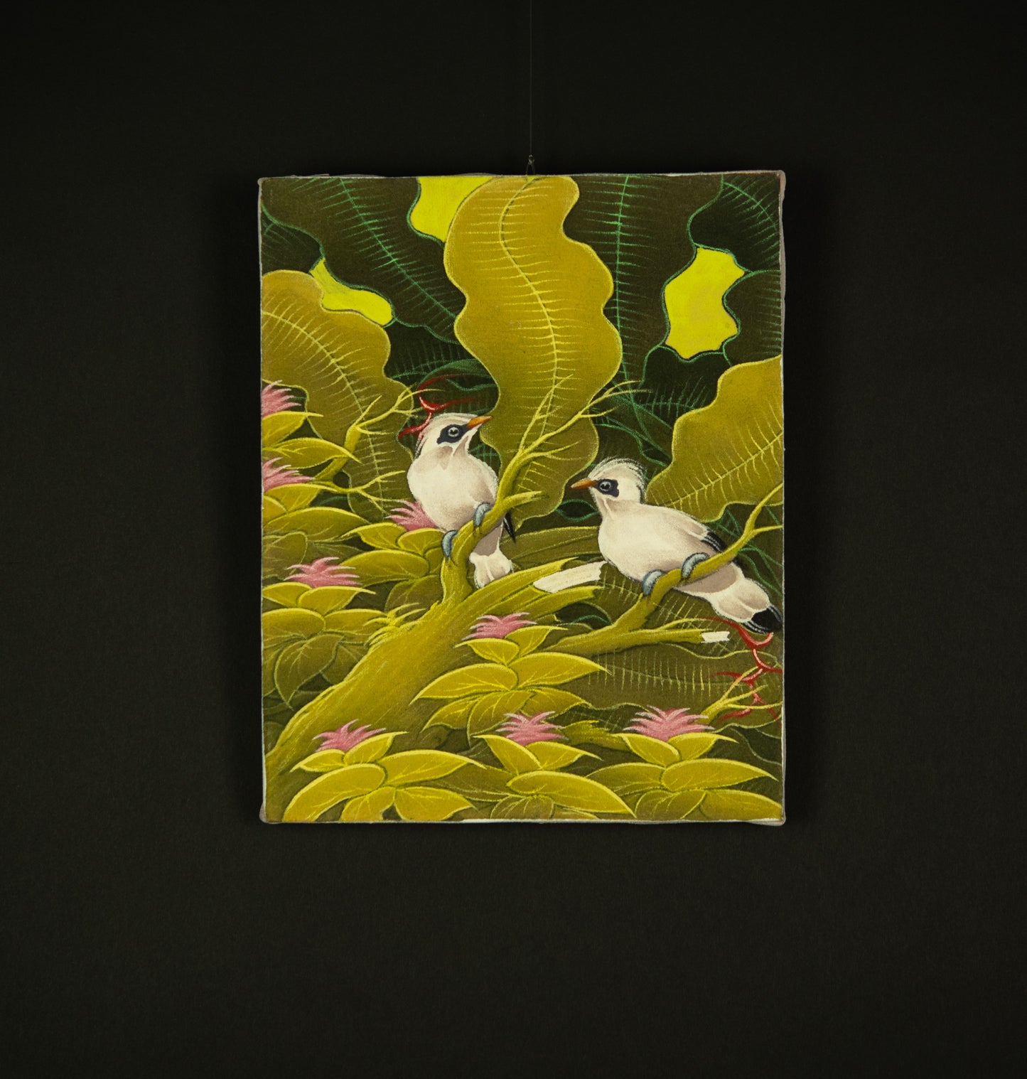 Hand-Painted Traditional Balinese Bird, Oil on Canvas, 20cm x 25cm