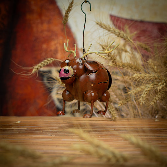Hanging Metal Moose Lantern