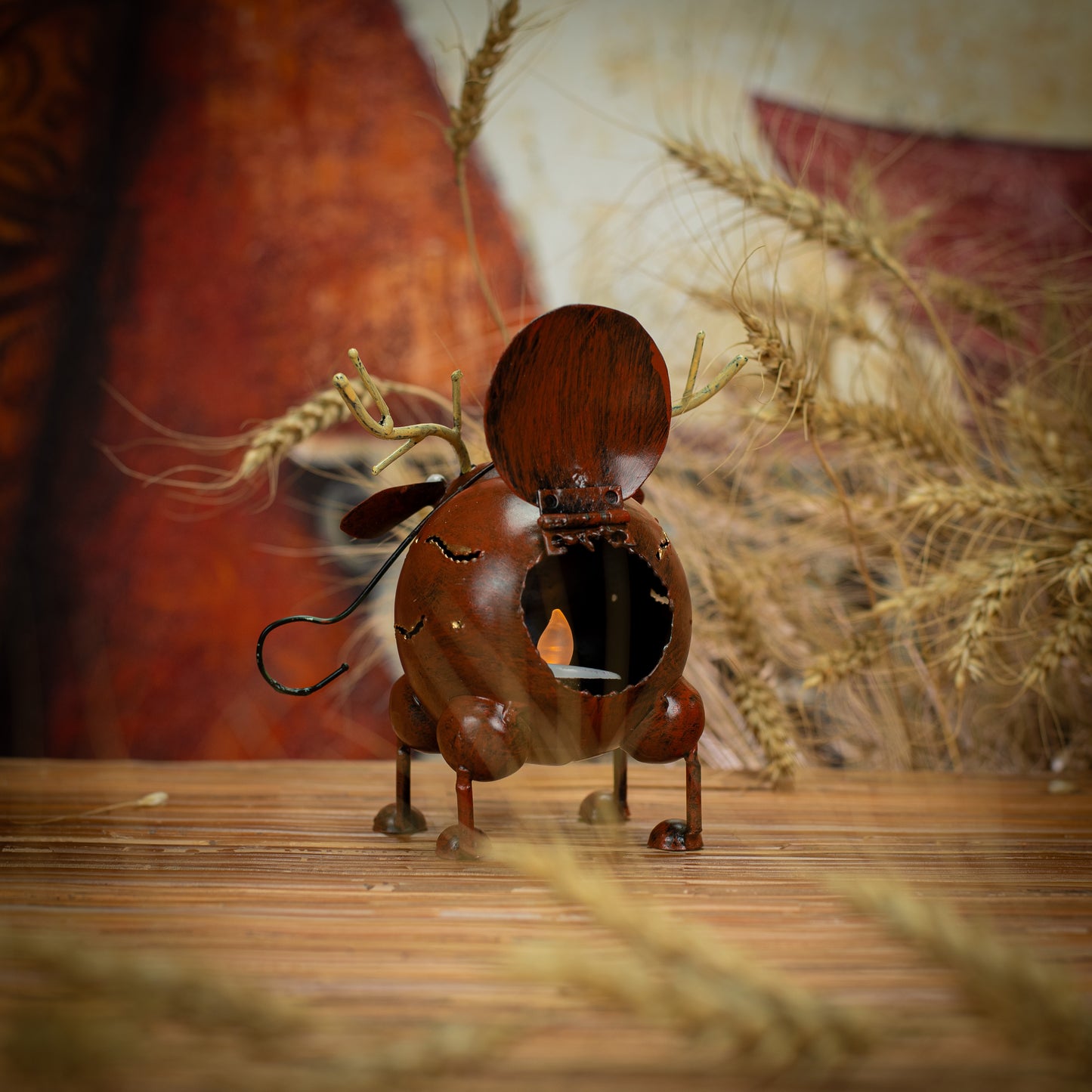 Hanging Metal Moose Lantern
