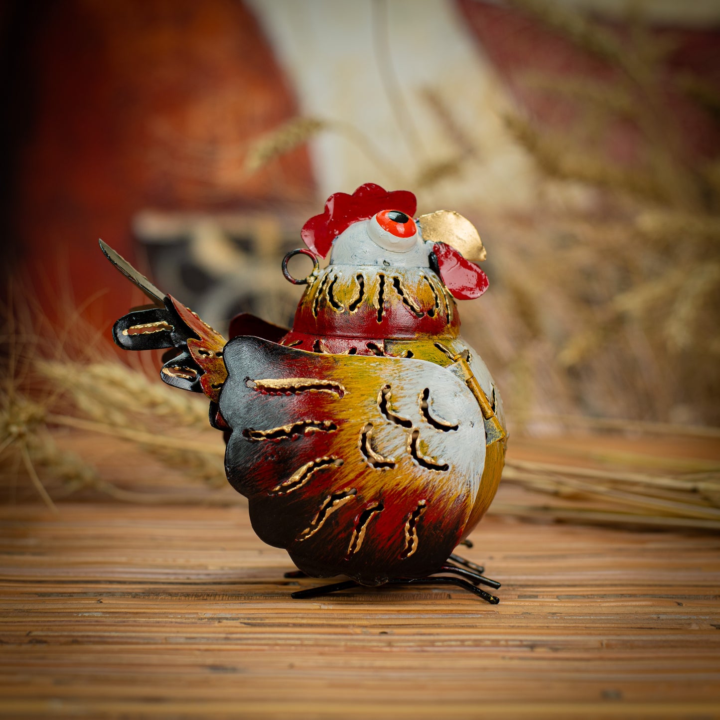 Hanging Metal Hen Lantern