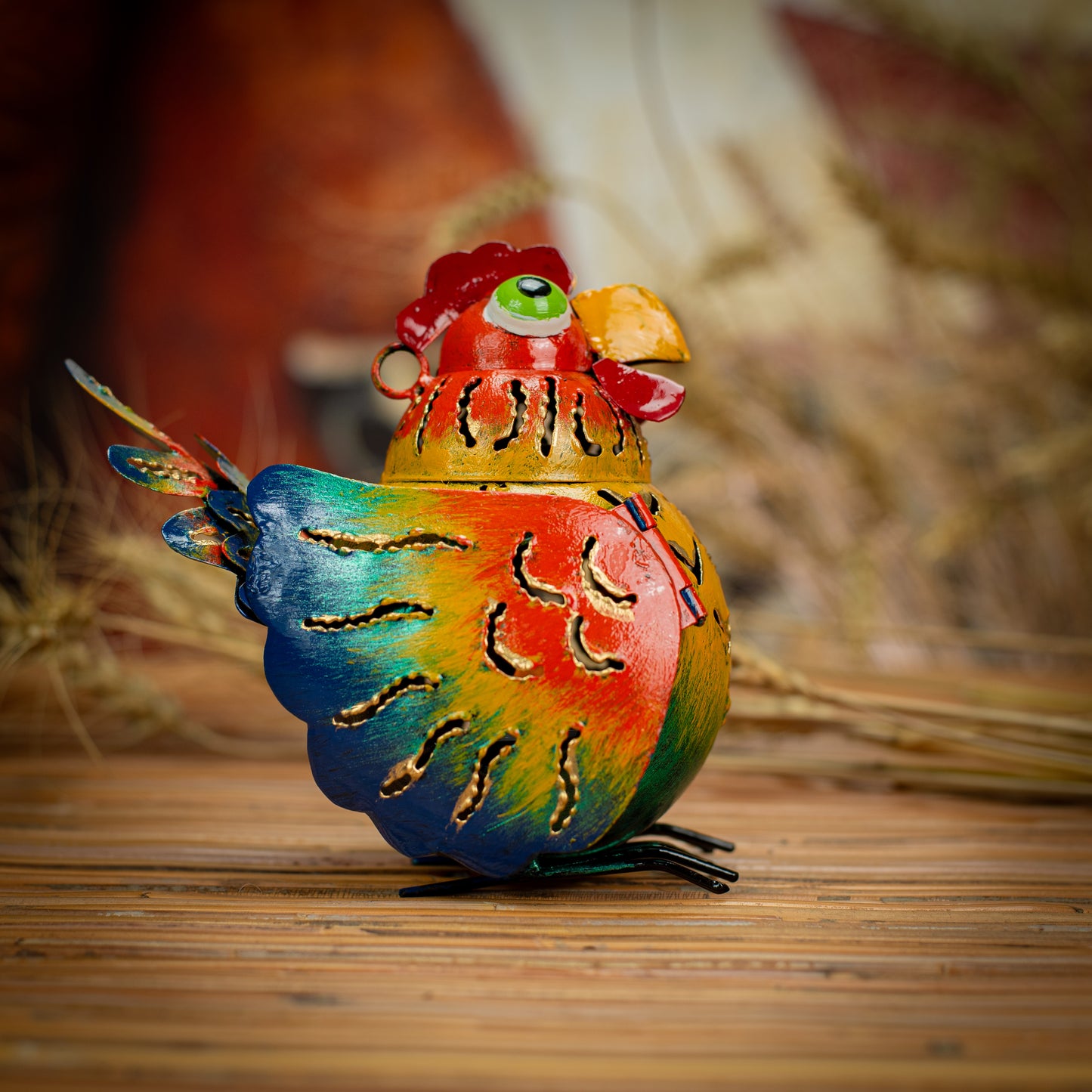 Hanging Metal Hen Lantern