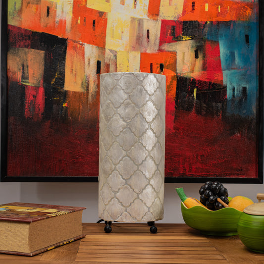 Hand Made Cylinder Lamp with Mother of Pearl