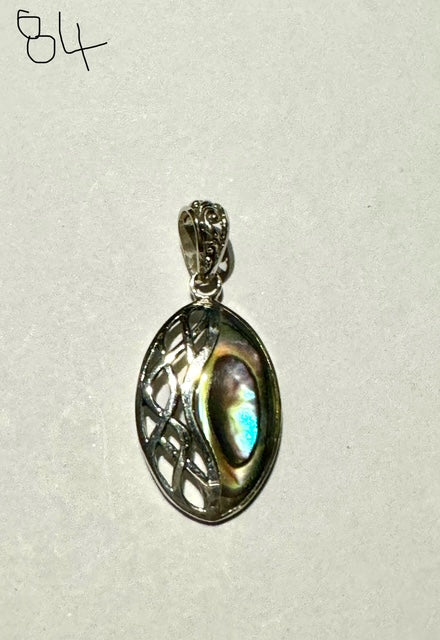 Sterling Silver Oval Pendant With Half-Jewel, 25mm