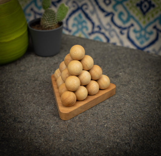 Wooden Pyramid Ball Puzzle