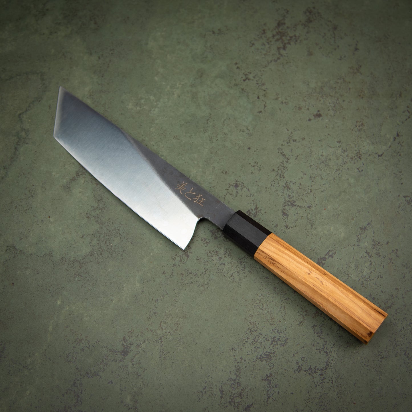 Hand Made Stainless Steel Knife with an Olive Wood Handle