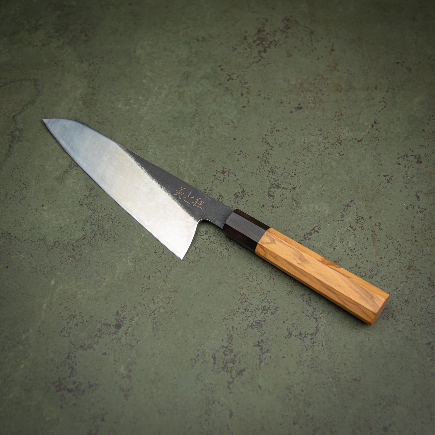Hand Made Stainless Steel Knife with an Olive Wood Handle